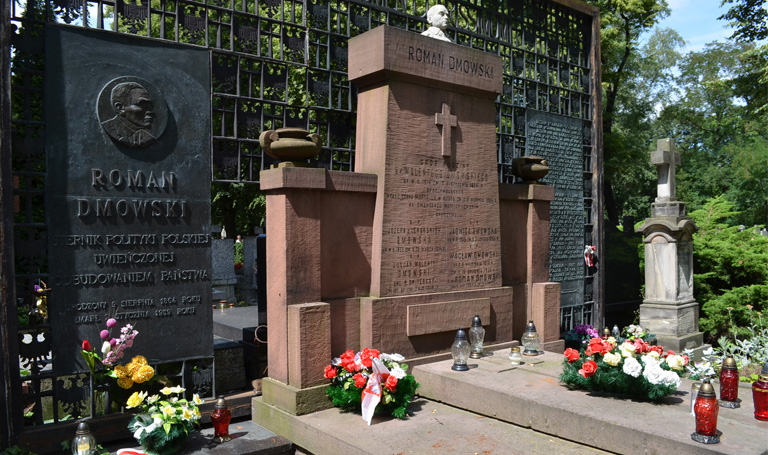 na zdjęciu grób Romana Dmowskiego